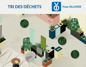 tri des déchets bureaux
